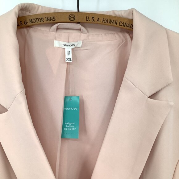 Maurices XXL Light Pink Blazer Double-Breasted Lightweight  NWT Lined Office - Picture 2 of 9